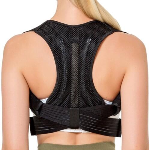 Alloy Bar Memory Spring Spine Waist Lumbar Support Belt Men Women Shoulder Posture Corrector Neoprene Back Brace Straightener