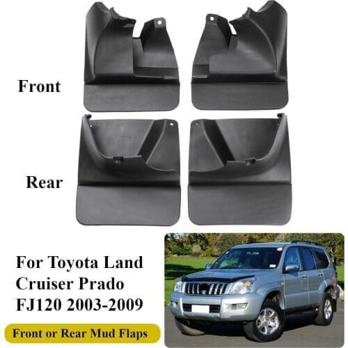 2pcs Molded Mud Flaps Mudflaps Splash Guards Mudguards Front or Rear for Toyota Land Cruiser Prado FJ120 120 2003-2009 2004
