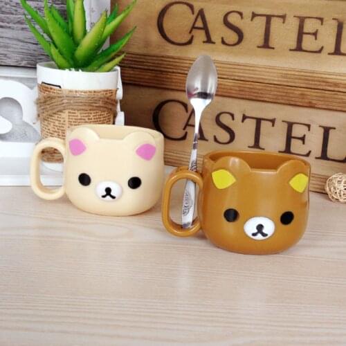 Bear Mouthwash Cup with Creative Cartoon Kitten Thickened Melamine Wash Cup Bathroom Cleaning Travel Bathroom Accessories