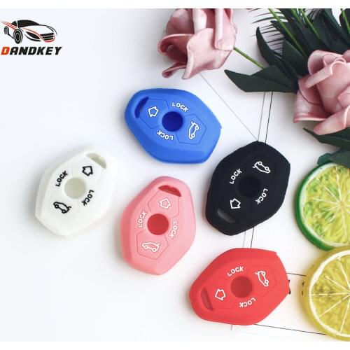 Dandkey Fob 3 Buttons Silicone Car Key Shell Case For BMW X3 X5 Z3 Z4 3 5 7 SERIES E38 E39 E46 E83 1998-2005 Car Styling