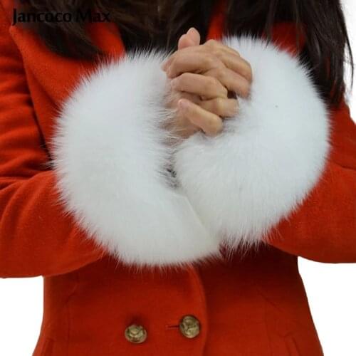 Jancoco Max* Women Real Fox Fur Sleeve Cuffs Wrist Rring Warm Fashion Winter Fur Cuff High Quality S1492