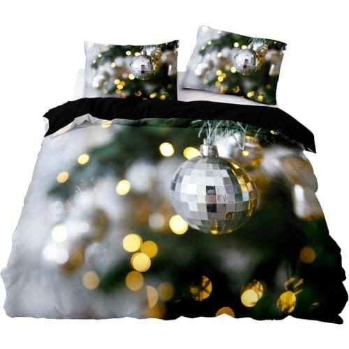 HD Printing Christmas Toy Ball Pattern Duvet Cover Set 160x200 Pillowcase 3Pcs,210x210 Quilt Cover,Blanket cover,Bedding Set