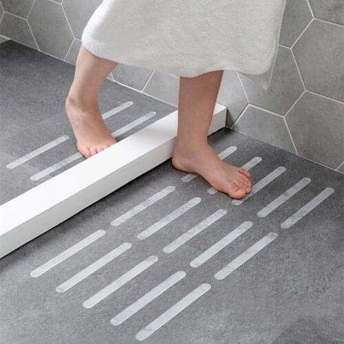 5pcs/lot Bathroom Shower Anti-slip Strips Self-adhesive Transparent Waterproof Stickers Tape Home Kitchen Stairs Non-Slip Strips