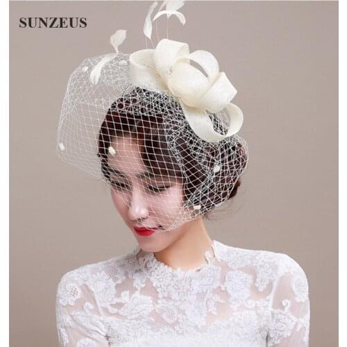 Hot Sale Ivory Vintage Wedding Hat Western Country Style Hand-made Bridal Head Accessories SQ002