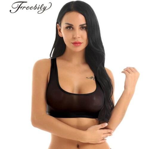New Fashion Womens Sexy Clubwear Tanks Tops Soft Ultra Thin See-through Vest Sleeveless Sheer Racerback Slim Fit Tees Crop Top