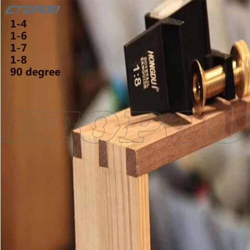 Adjust Dovetail Scribing Gauge 1:4 1:6 1:7 1:8 90degree Magnet Marker Woodworking Carpenter Measuring Tool Graduated Scales