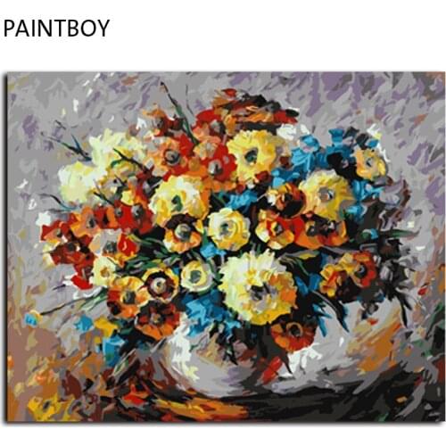 Frameless Pictures Painting By Numbers Abstract Flower Handwork Canvas Oil Painting Home Decor For Living Room GX6747