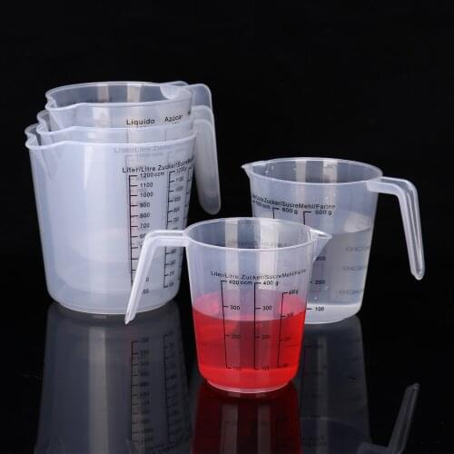 5Pc Clear Plastic Cups Set Graduated Measuring Jugs Stackable Liquid Powder Container Kitchen Baking Measuring Cups Storage Jars