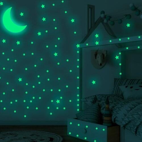 Stars Wall Stickers for Kids Room Baby Nursery Home Decoration Wall Decals Glow in the Dark Bedroom Ceiling