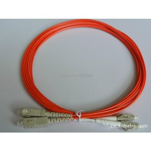 Free Shipping 10pcs/lot Fiber Optic Patch cord Cable Jumper SC-LC Multimode 62.5/125 OM1 MM Patchcord Duplex Orange PVC 2mm 3M