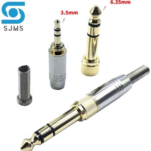 6.5MM Male to 3.5MM Female Jack Plug Audio Headset Microphone Guitar Recording Adapter 6.35 3.5 Converter Aux Copper Gold Plated