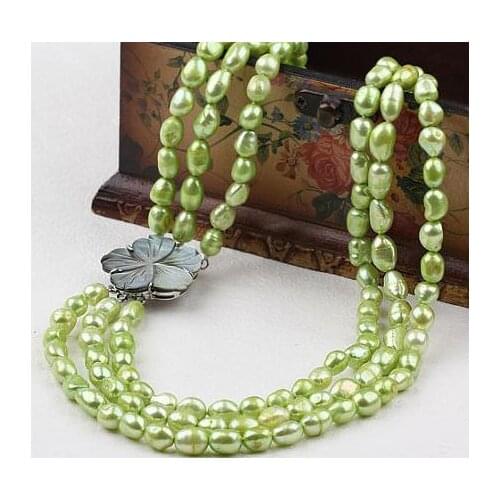 Freshwater Apple Green Chartreuse Pearl Statement Necklace ,Wedding Bridal Jewelry Bridesmaid Gift.Flower Clasp