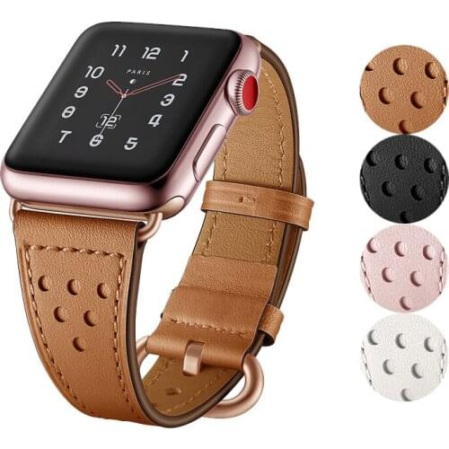Genuine Leather watch strap for apple watch 6 band 44mm 40mm 42mm 38mm wristband bracelet for iwatch series 6/5/4/3/2/SE/1