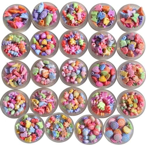 Cartoon Animals Shape Acrylic Beads Handmade Bracelet Charms Antique Spacer Findings Jewelry Accessories Handcraft Making 100pcs
