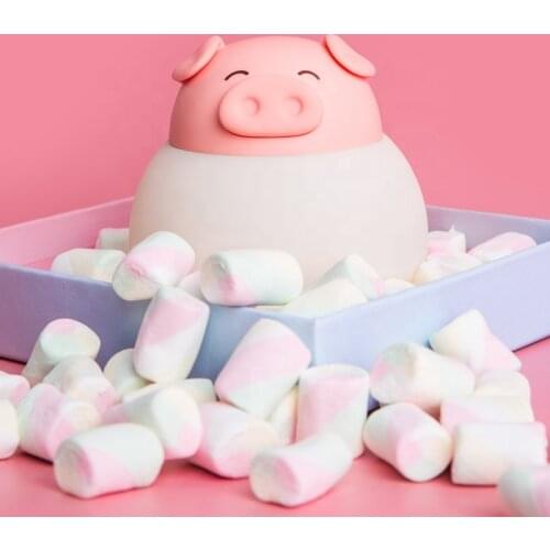 Cute Pink Pig LED Night Light Rechargeable Portable Nursery Led Night Light Lamp sleeping bedroom For Children Bedside Lamp