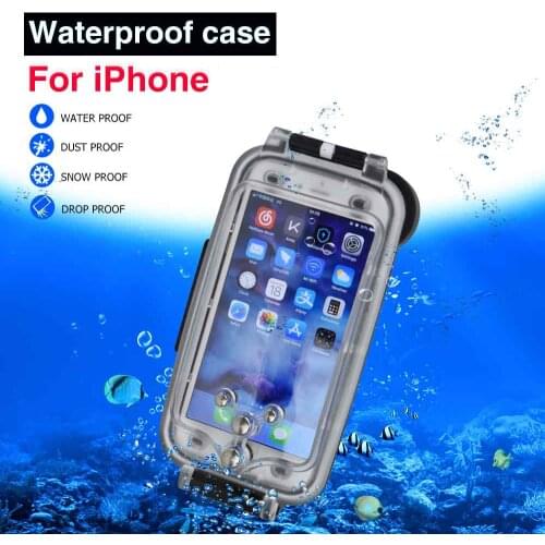 For iPhone 6 6s 7 8 Plus Diving Case Professional [40m/130ft] Surfing Swimming Snorkeling Photo Video Waterproof Underwater Case