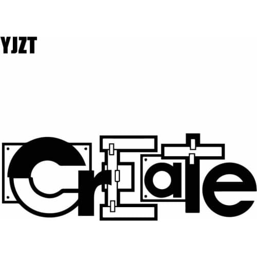 YJZT 16.2CM*5.5CM Word Create Interesting Cartoon Car Sticker Vinyl Decal Black/Silver C27-0120