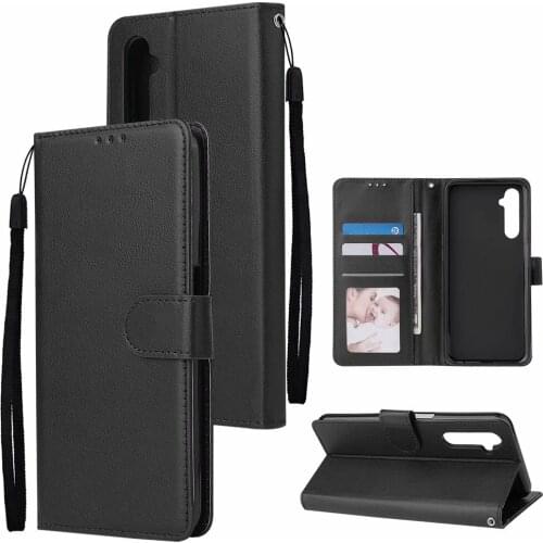 10pcs/lot Solid color Wallet PU Leather +TPU Case For OPPO Realme C3 11 A52 A72 A92 A55 A93 4G 5G Find X2 With Photo Frame Card