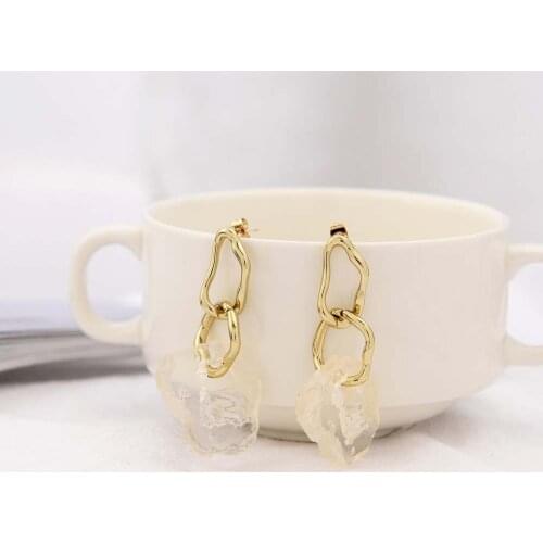 2021 Transparent Clear Acrylic Irregular Drop Earrings Geometric Hollow Circle Earrings For Women Girls Jewelry