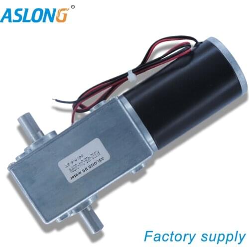 24V 100kg.cm dual shaft Mini Worm Gear Motor high torque right angel reducer motor with meal gears double shaft reduce dc motor