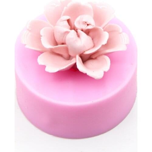 3D Flower Soap Mold Small-size Peony Fondant Cake Silicone Mold Cake Decorating Tools Food Grade Silicone DIY Cake Baking Tools