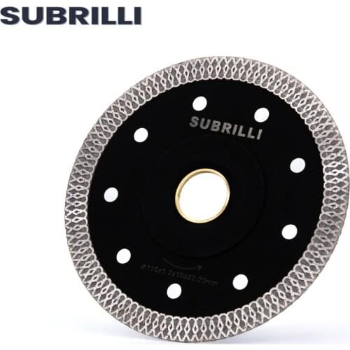 SUBRILLI 4.5inch/115mm Diamond Cutting Disc Ceramic Tile Porcelain Marble Circular Saw Blade For Angle Grinder