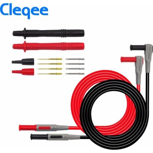 Cleqee P1300A Probes for multimeter Replaceable gilded Multimeter probe Test Lead kits 4mm Banana Plug safety cap test probe