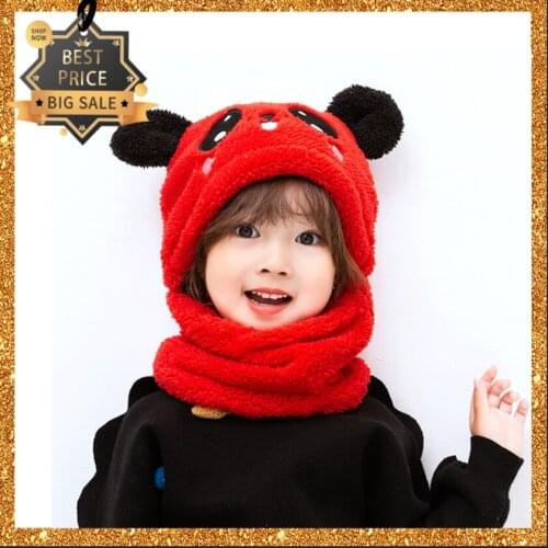 Childrens Hat Panda Design Baby Girl & Boy Autumn Winter Unisex Caps Around Neck Warm Cover Face Ear Cute