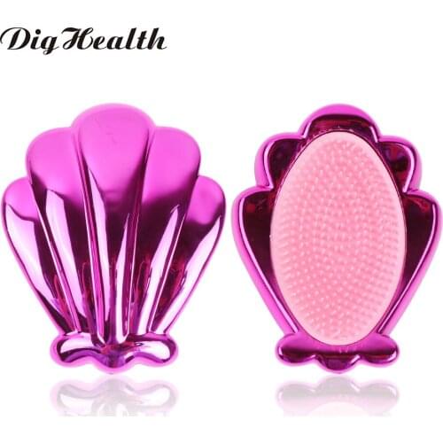 Dighealth Tangle Hair Brush Shell Shape Professional Magic Hair Comb Anti Static Plastic Detangling Hairbrush Tools
