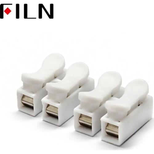 FILN 30pcs per lot 2 Pins Electrical Cable Connectors CH2 Quick Splice Lock Wire Terminals Set 20x17.5x13mm