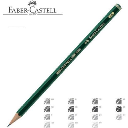 1pc Faber Castell 9000 Sketching Pencil 16 Hardness H to 8B Professional Drawing Pens Student Artist Staionery