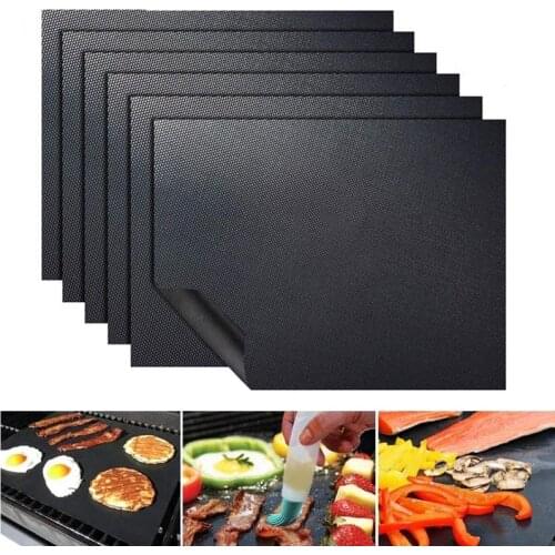 BBQ Grill Mat Barbecue Outdoor Baking Non-stick Pad Reusable Cooking Plate 40x33cm Party PTFE Grill Mat BBQ Accessories