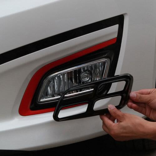 BBQ@FUKA New Car Styling Exterior Cover Fit For 2014-2015 K5 Optima Kia Piano Black Front Fog Lamp Light Vent Bezel Cover Trim