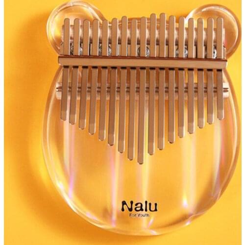Nalu 17 Key Kalimba Acrylic Thumb Piano NK-BE NK-CT Crystal Bear/Cat Colorful Acrylic Mbira Transparent Keyboard Instrument