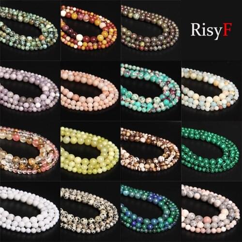 Natural Stone Round Turquoises Amazonite Sodalite Lapis Lazuli Loose Bead For Jewelry Making Diy Bracelet Necklace Earring 15.5"