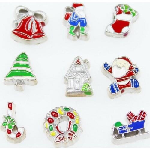 New arrival 20pcs/lot Christmas series floating charms living glass floating memory pendant lockets for diy jewelry