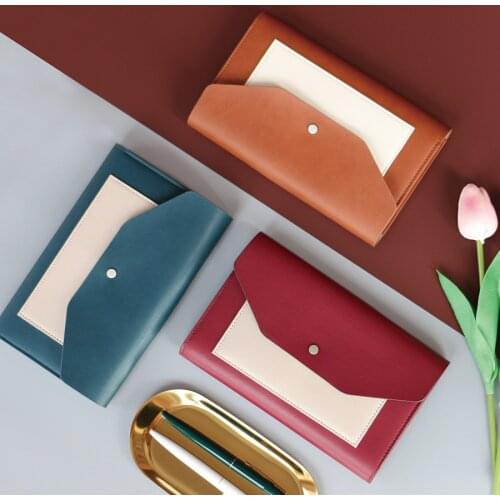 Business notebook cover A6 PU notebook weekly planning time management schedule notebook leather bill paper storage bag