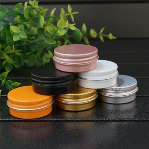 15g Orange/Gold/Black/Silver Round Empty Aluminum Box Metal Tin Cans 15ml White Portable Cream Refillable Jar Tea Aluminum Pot
