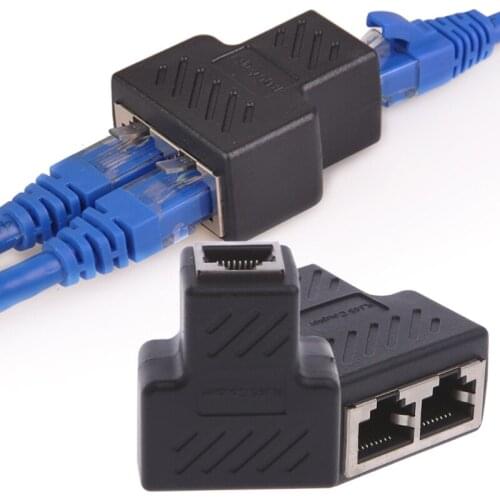 1 To 2 Ways LAN Ethernet Network Cable RJ45 Female Splitter Connector Adapter For Laptop Docking Stations