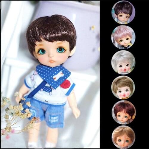 BJD doll wig is suitable for 1/8 size fashionable and versatile Korean style new style cool short hair male imitation mohair wig