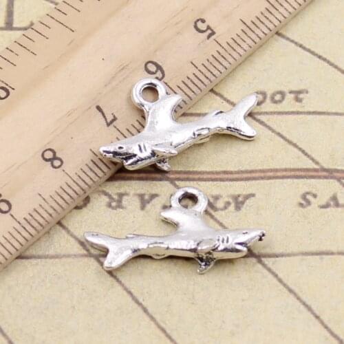 20pcs Charms Shark Fish 33x21mm Tibetan Silver Color Pendants Antique Jewelry Making DIY Handmade Craft