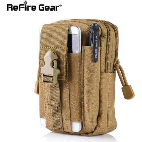 Refire Gear Camouflage Military Tactical Waist Bag Men Army Airsoft Paintball Pouch Belt Bag Small Durable Motorcycle Waist Pack