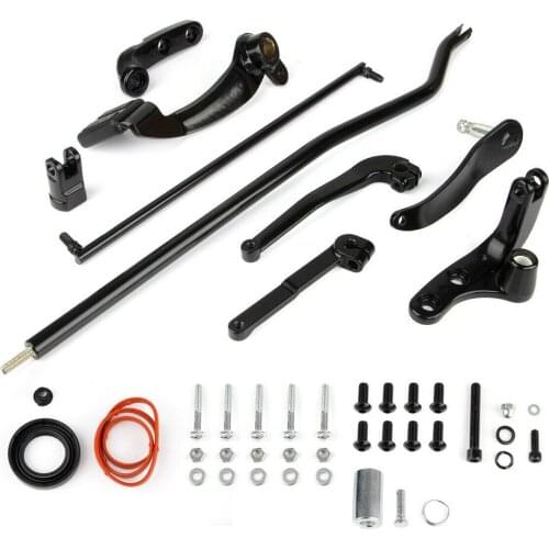 Durable Motorcycle Black Aluminum Forward Controls Complete Kit Pegs Levers Linkages for Harley Dyna Low Rider FXD FXDL/B