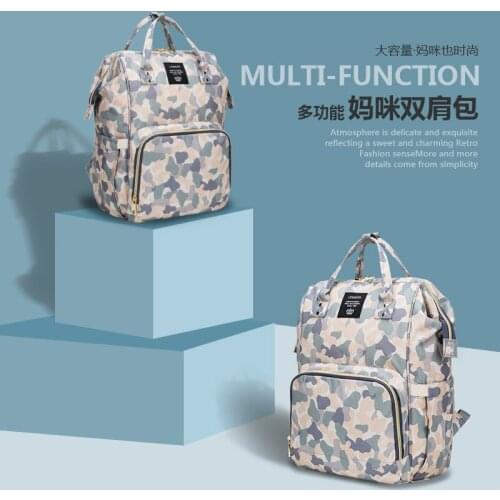 Lequeen Mummy Backpacks Multifunctional Baby Diaper Bags Mommy Nappy Nursing camouflage Maternity Backpacks Large Volume LPB10