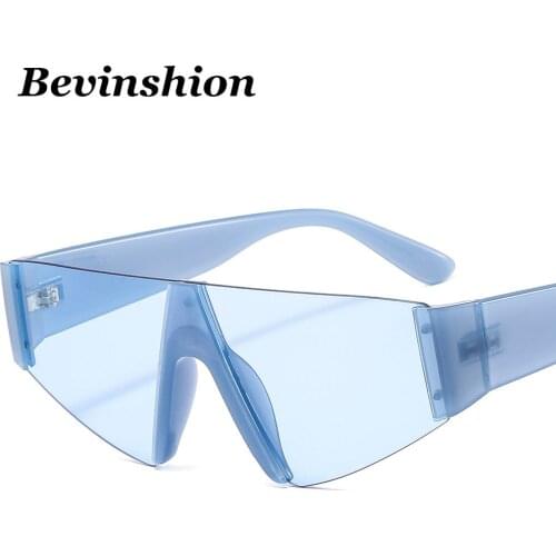 Brand design one piece rimless sunglasses Colorful new 2020 trendy cool women men sun glasses female cateye sunglasses triangle