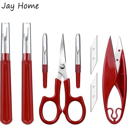 4Pcs Seam Ripper with Stitch Remover Snips Thread Cutter Scissors Set for DIY Sewing Stitching Embroidery Thread Cutting Tools