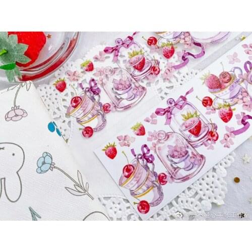 1 Loop Cup Raspberries Through Heart, Journal Washi Tape Paper New Fruit