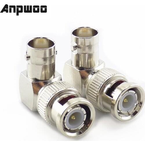 1 Pc BNC Male Connector Adapter L-shaped Right Angle to BNC Female Jacks Adapter for CCTV Security Video Surveillance System