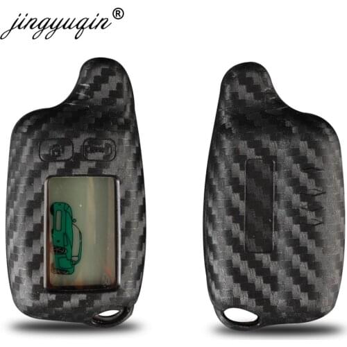 10pcs/lot Carbon Key Case Silicone Cover for Tomahawk TW9010 TW9030 TW9020 Remote Control LCD Keychain 2 Way Sensor Protection