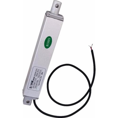 12V 24V Micro Linear Actuator 50mm 2 inch Stroke Electric Motor High Speed 25mm per sec 100N Max Load with Mounting Brackets